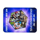 3D-Würfel-Fotokollage vor strahlendem Licht マグネット (横)