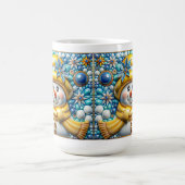 3D Yellow Christmas Snowman コーヒーマグカップ (中央)