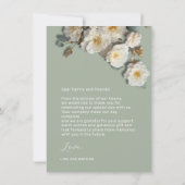 3D Yellow White Roses サンキューカード (裏面)