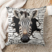 3D Zebra Wall Break Art – Realistic Safari クッション (ブランケット)