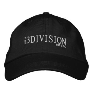 3DIVISIONハットブラック 刺繍入りキャップ