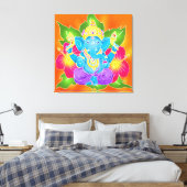 3FT x 3FT GANESH WALL GRAPHICろうけつ染めキャンバス印刷 キャンバスプリント (インサイチュ (寝室))
