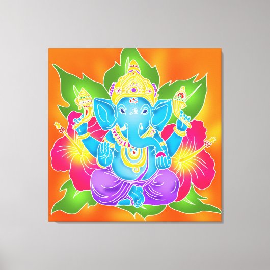3FT x 3FT GANESH WALL GRAPHICろうけつ染めキャンバス印刷 キャンバスプリント (正面)