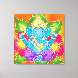 3FT x 3FT GANESH WALL GRAPHICろうけつ染めキャンバス印刷 キャンバスプリント