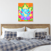 3FT x 3FT GANESH WALL GRAPHICろうけつ染めキャンバス印刷 キャンバスプリント (インサイチュ (寝室))