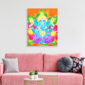 3FT x 3FT GANESH WALL GRAPHICろうけつ染めキャンバス印刷 キャンバスプリント (インサイチュ (リビング))