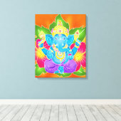 3FT x 3FT GANESH WALL GRAPHICろうけつ染めキャンバス印刷 キャンバスプリント (インサイチュ (ウッドフロア))