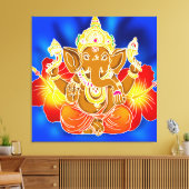 3FT x 3FT GANESH WALL GRAPHICろうけつ染めキャンバス印刷 キャンバスプリント (インサイチュ (リビング))