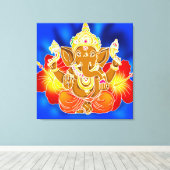 3FT x 3FT GANESH WALL GRAPHICろうけつ染めキャンバス印刷 キャンバスプリント (インサイチュ (ウッドフロア))