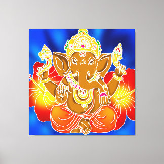 3FT x 3FT GANESH WALL GRAPHICろうけつ染めキャンバス印刷 キャンバスプリント