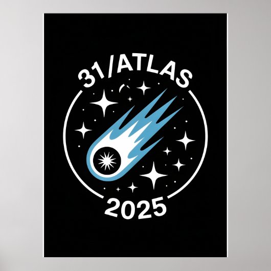 3I アトラス グリッチ スタイル SF レトロ 宇宙 おもしろ ポスター (正面)
