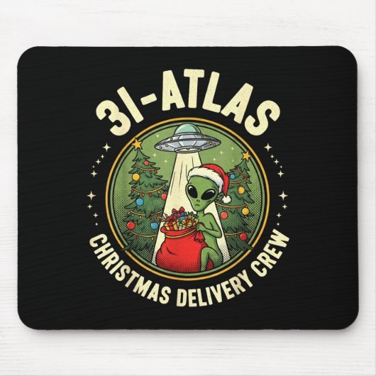 3i_atlas Christmas Delivery Crew Alien Santa Space マウスパッド (正面)