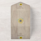 3in1ひまわり素朴のユーカリプタスウェディングRSVP オールインワン招待状 (外側)