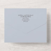 3in1ほこりっぽいブルーメイソンジャースライトウェディングRSVP オールインワン招待状 (裏面)