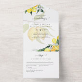 3in1ほこりっぽいブルーレモン結婚ズ オールインワン招待状 (内側)