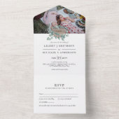 3in1エングレーテッドWoodlandハート素朴ウェディングRSVP オールインワン招待状 (内側)