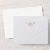 3in1クラシック金ゴールド文字のみ結婚式の招待 オールインワン招待状 (裏面)