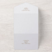 3in1クラシック金ゴールド文字のみ結婚式の招待 オールインワン招待状 (外側)