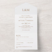 3in1クラシック金ゴールド文字のみ結婚式の招待 オールインワン招待状 (内側)