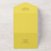3in1サニーイエロー文字のみ結婚式への招待RSVP オールインワン招待状 (外側)