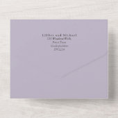 3in1ピンクマグノリアスラベンダーユーカリ結婚ス オールインワン招待状 (裏面)