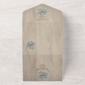 3in1ライトウッド素朴ハートフォトウェディングRSVP オールインワン招待状 (外側)