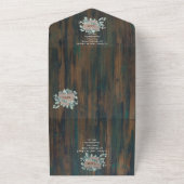 3in1木材素朴ハートフォトウェディングRSVP オールインワン招待状 (外側)