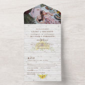 3in1素朴ひまわりウッドランドウェディングRSVPすべて オールインワン招待状 (内側)