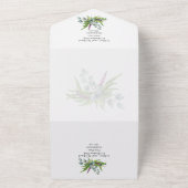 3in1 Eucalyptus Greenery PHOTOの予算結婚RSVP オールインワン招待状 (外側)