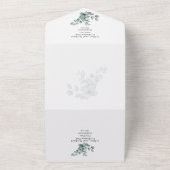 3in1 Eucalyptus Greenery PHOTO Wedding INVITE RSVP オールインワン招待状 (外側)