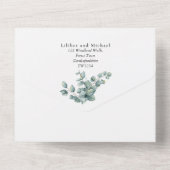 3in1 Eucalyptus Greenery PHOTO Wedding INVITE RSVP オールインワン招待状 (裏面)