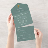 3in1 Ordination Anniversary招待状とRSVP司祭 オールインワン招待状 (貼ってはがせる)