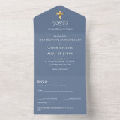 3in1 Ordination Anniversary招待状とRSVP司祭 オールインワン招待状 (内側)