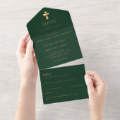 3in1 Ordination Anniversary招待状とRSVP司祭 オールインワン招待状 (貼ってはがせる)