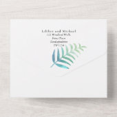 3in1 Tropical Palm Leaf PHOTOの予算結婚RSVP オールインワン招待状 (裏面)