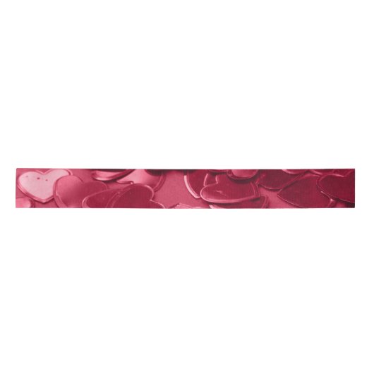 3in satin ribbon, pink heart confetti print サテンリボン (正面)
