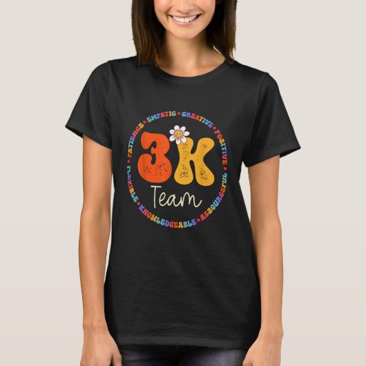 3Kチームクルー分隊先生幼稚園キンダーエレ Tシャツ (正面)