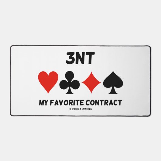 3NT契約4枚のお気に入りのカードがブリッジに適合 デスクマット (正面)
