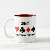 3NT私のお気に入りのな契約(4つのカードのスーツ橋) ツートーンマグカップ (左)