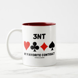 3NT私のお気に入りのな契約(4つのカードのスーツ橋) ツートーンマグカップ