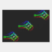 3pcスターサイケデリックラッピング紙 ラッピングペーパーシート (正面)