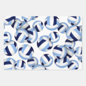 3pcセット海軍ライトブルーチームカラーバレーボール ラッピングペーパーシート (正面)