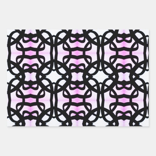 3pc折衷的プリントラッピング紙 ラッピングペーパーシート (正面)