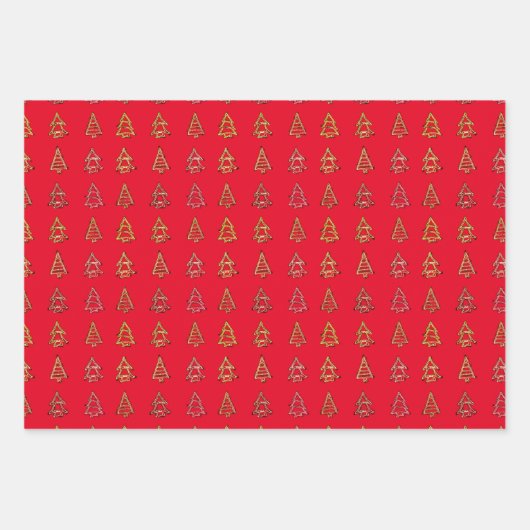 3pc。折曲げ木包み紙 ラッピングペーパーシート (正面)