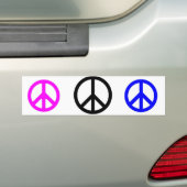 3peaceシンボルや象徴 バンパーステッカー (車上)