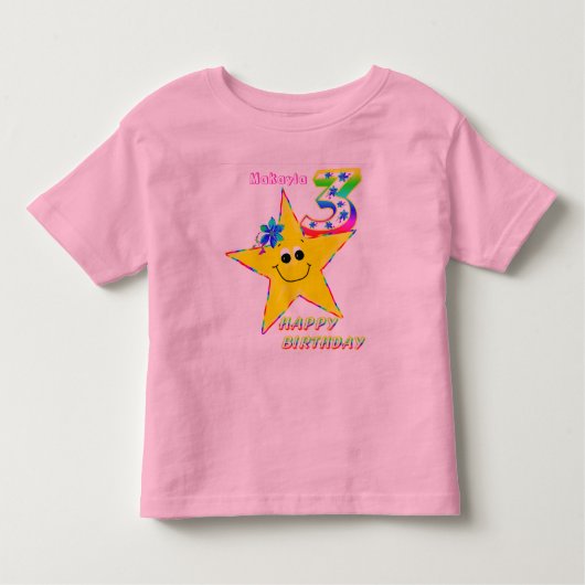 3rdバースデースターズシャツ トドラーTシャツ (正面)
