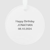 3rdバースデースーパーヒーロー文字お洒落赤い黄色 オーナメント (裏面)