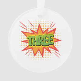 3rdバースデースーパーヒーロー文字お洒落赤い黄色 オーナメント