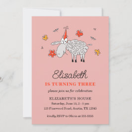 3rdバースデーハットマンガースカワイトヒツフラワーラム 招待状