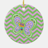 3rdバースデーバタフライハグ名前をカスタムする セラミックオーナメント (裏面)